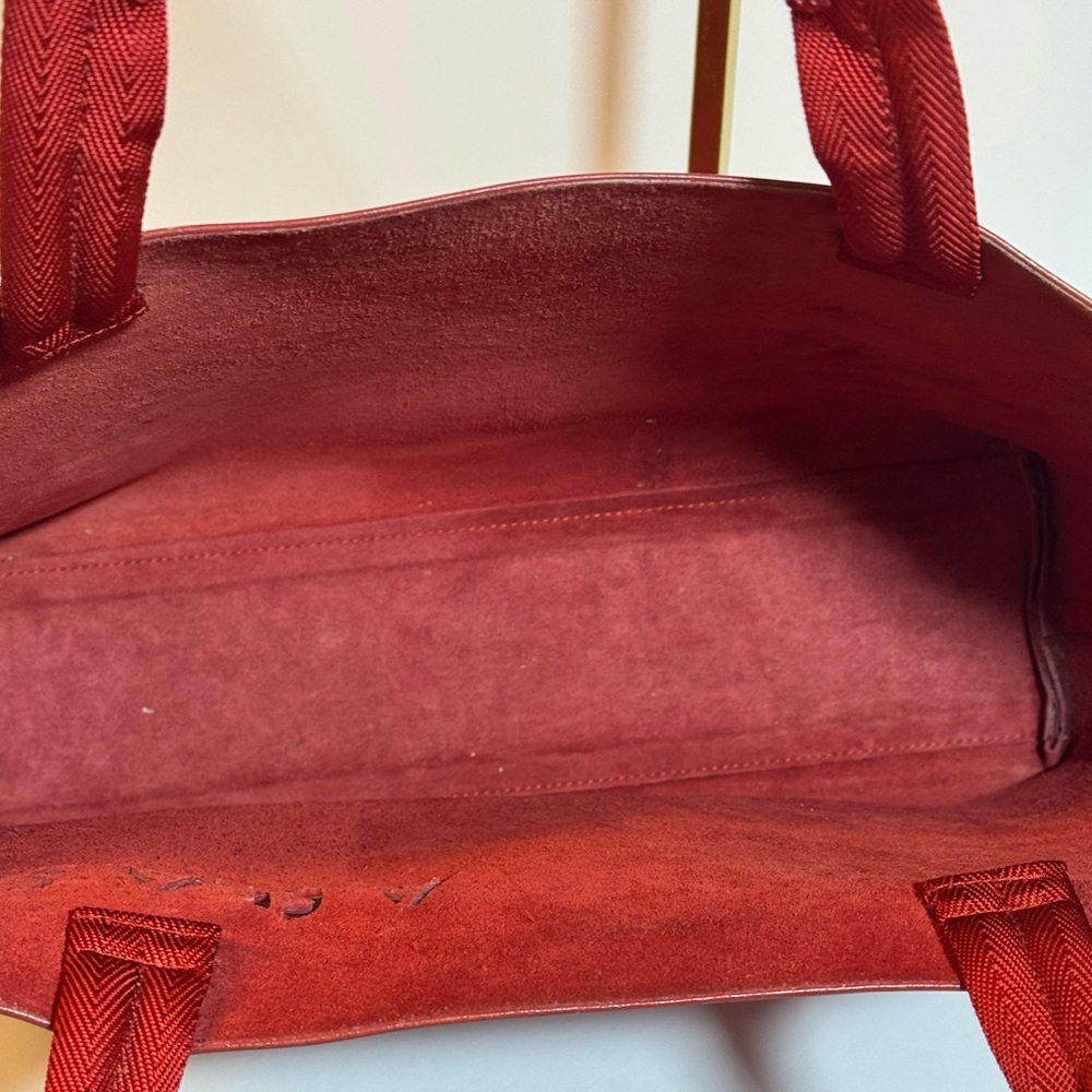 Prada Red Leather Tote Bag w/ Pouch - Picture 7 of 13